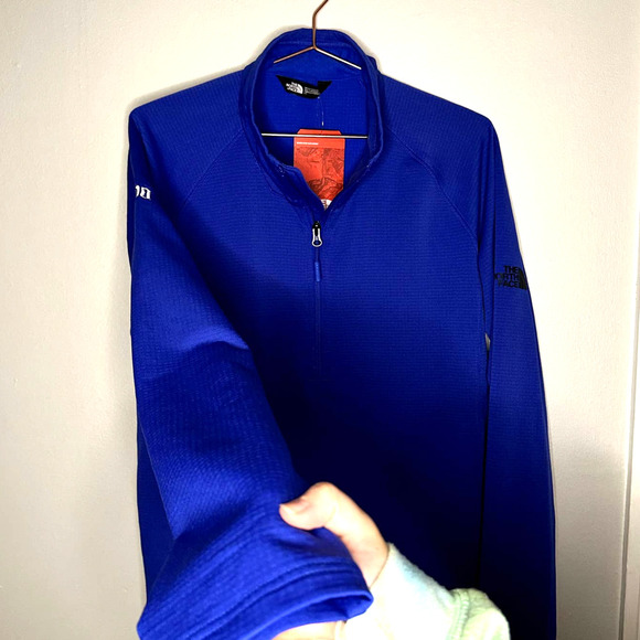 The North Face NF0A47FB Mountain Peaks Quarter Zip Up Fleece TNF Blue LARGE NWT - Picture 4 of 12